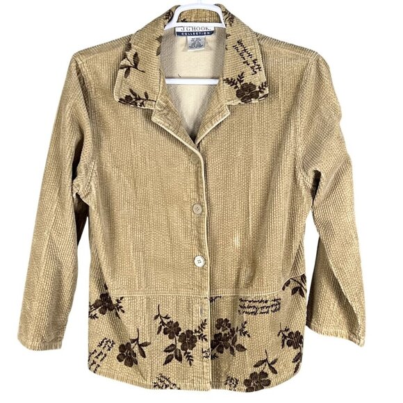 J G Hook Collection 14 Floral Corduroy Jacket Sleeveless Maxi Dress Set Retro - Picture 3 of 16